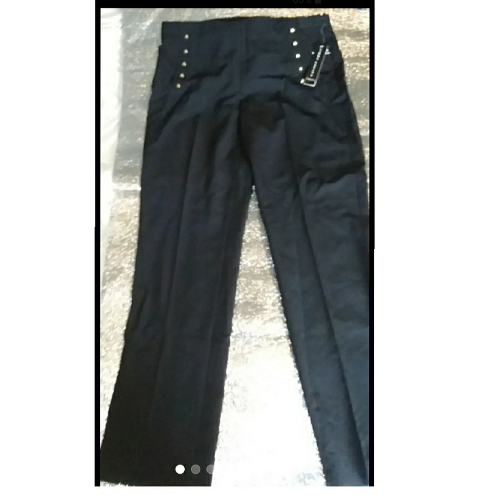 NWT SZ.10 Womens Larry Levine Slim Leg Studded Str